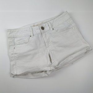 AEO Stretch White Denim Shorts 6
